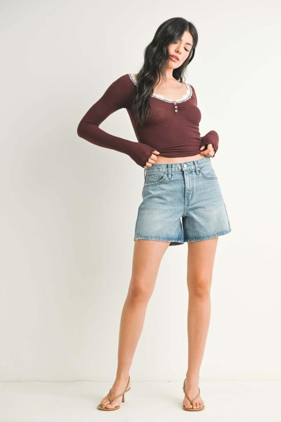  Just Black Denim 데님 숏팬츠 저스트 블랙 데님 빈티지 하이라이즈 숏 미디엄 데님 - OTHER BRANDS