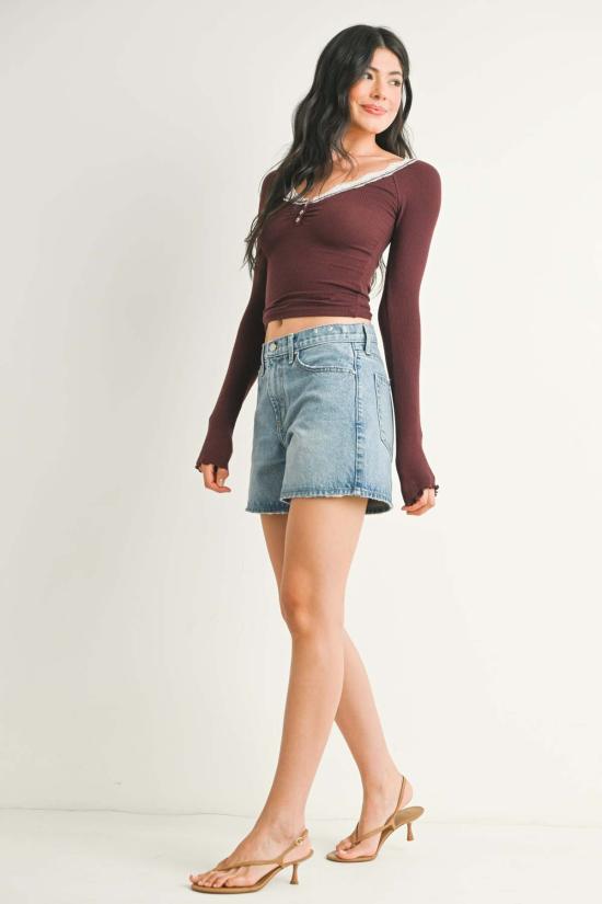  Just Black Denim 데님 숏팬츠 저스트 블랙 데님 빈티지 하이라이즈 숏 미디엄 데님 - OTHER BRANDS