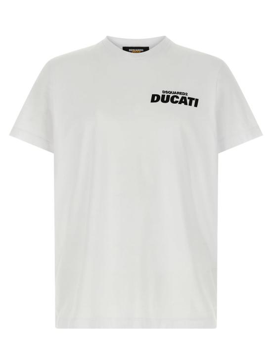  디스퀘어드2 반팔 티셔츠 Dsquared2 캡슐 컬렉션 Dsquared2 X Ducati 티셔츠 화이트/블랙
