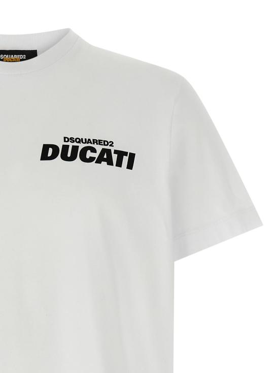 디스퀘어드2 반팔 티셔츠 Dsquared2 캡슐 컬렉션 Dsquared2 X Ducati 티셔츠 화이트/블랙 - DSQUARED2