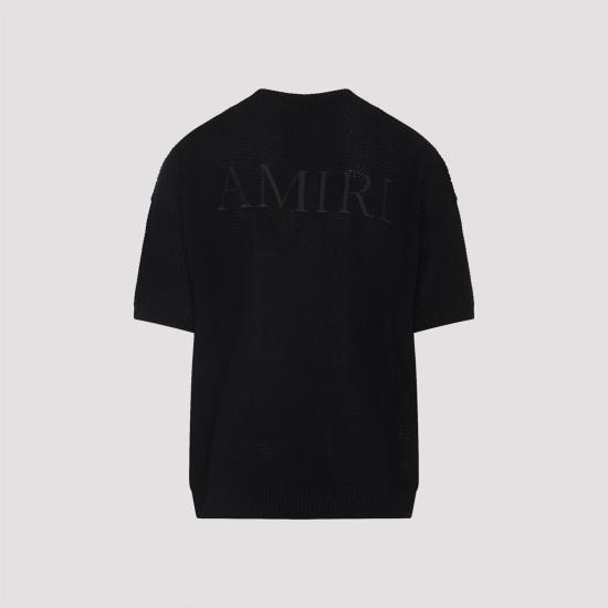  아미리 반팔 티셔츠 크로셰 메쉬 티셔츠 블랙 - AMIRI