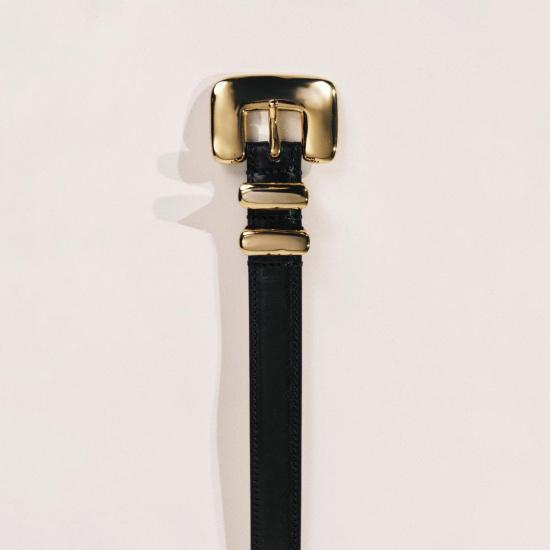  Déhanche 레귤러 벨트 데앙슈 테트라  블랙 앤 골드 - DEHANCHE