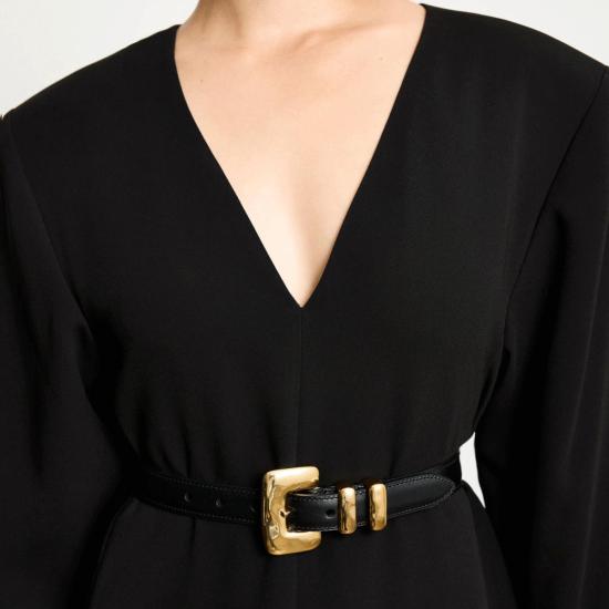  Déhanche 레귤러 벨트 데앙슈 테트라  블랙 앤 골드 - DEHANCHE