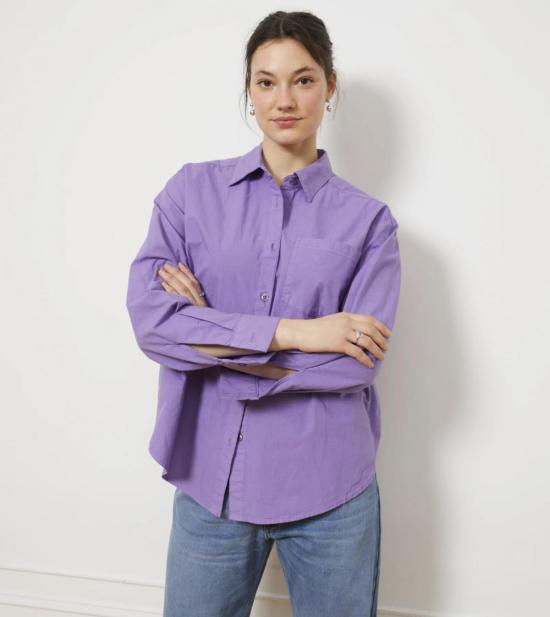  Loup 셔츠 Diana 릴렉스 버튼업 셔츠 퍼플