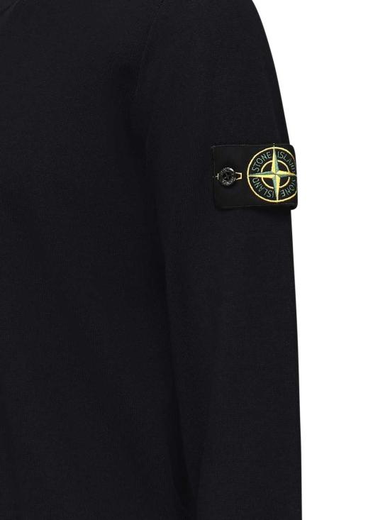  스톤 아일랜드 스웨터 크루넥  (입체 스티치 디테일, 블루) - STONE ISLAND