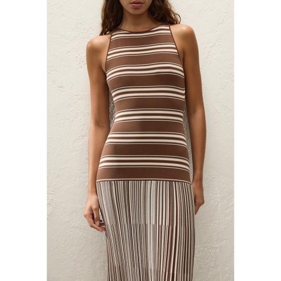  페이스풀더브랜드 롱 원피스 페이스풀 더 브랜드 토레 맥시 드레스 옴브레 스트라이프 매크로 캐롭 - FAITHFULL THE BRAND