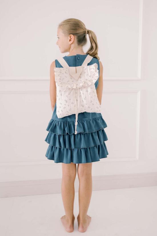  [키즈] Piper&Cloth 백팩 파이퍼앤클로스 키즈 엘로이즈 러플 백팩 와일드플라워 크림 - PIPER&CLOTH