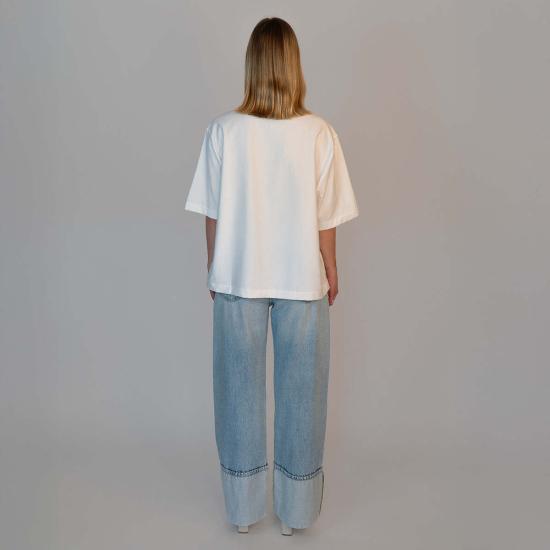  타나카 반팔 티셔츠 박시 티 화이트 - TANAKA