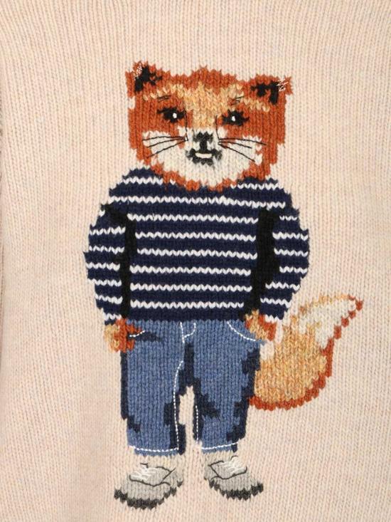  메종키츠네 스웨터 메종 키츠네 메리노 울  파치먼트 화이트 - MAISON KITSUNE