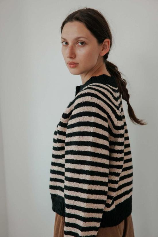  울 하이드 봄버 자켓 스트라이프드 봄버 - WOL HIDE