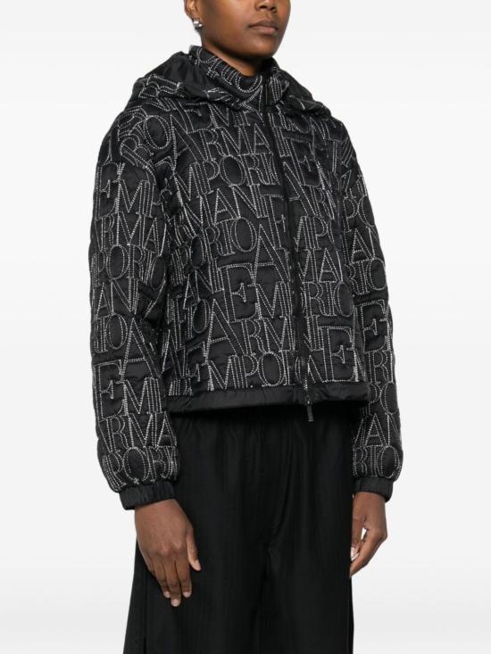  엠포리오 아르마니 자켓 올오버 로고 나일론 블라우스 재킷 블랙 - EMPORIO ARMANI