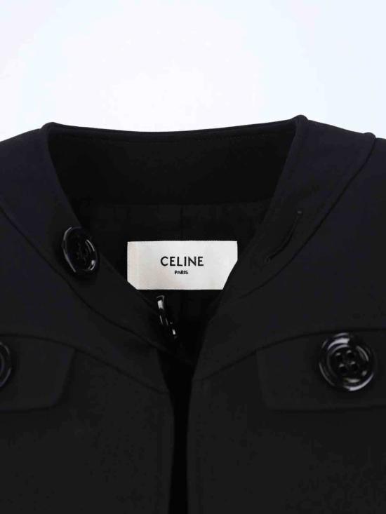  셀린느 자켓 맥시 버튼 울 재킷 블랙 - CELINE