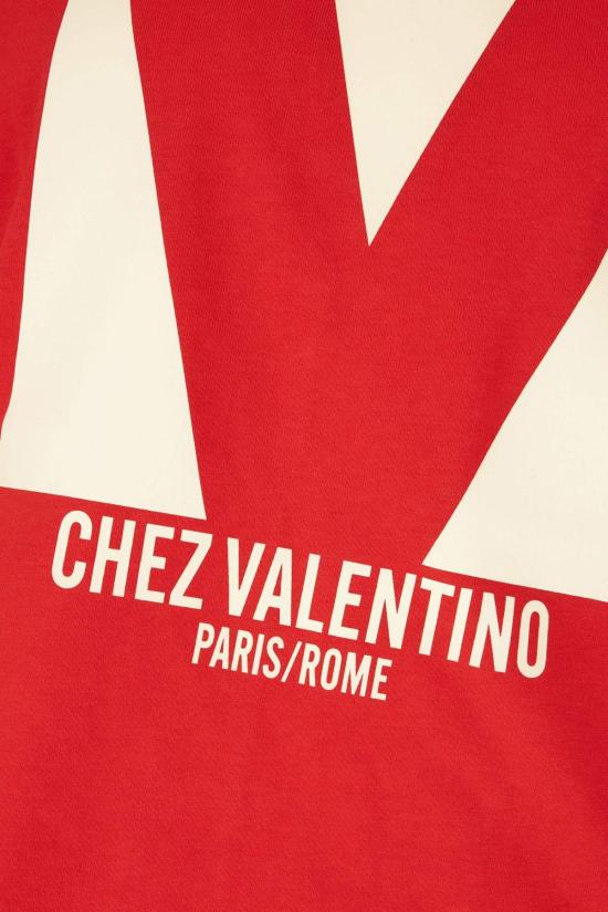  발렌티노 가라바니 반팔 티셔츠 Valentino Garavani 맥시 프린트 티셔츠 Rosso - VALENTINO GARAVANI