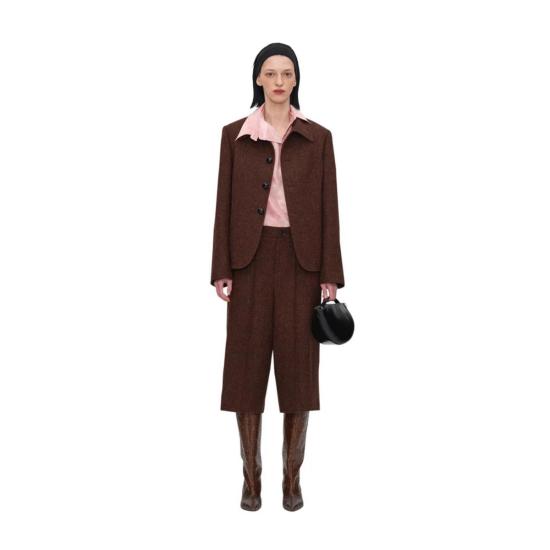  Umber Post Past 스트레이트 팬츠 엄버 포스트 패스트 울 버뮤다 팬츠 버건디