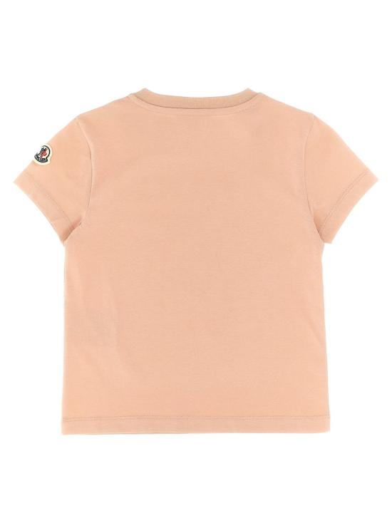  [키즈] 몽클레어 트레이닝 상의 몽클레르 로고 자수 티셔츠 (핑크) 키즈용 - MONCLER