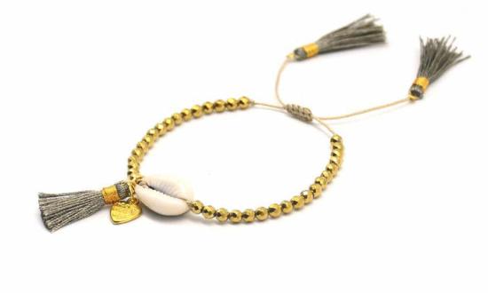  포스테리 팔찌 포스터리 비즈 쉘 태슬 - FOSTERIE