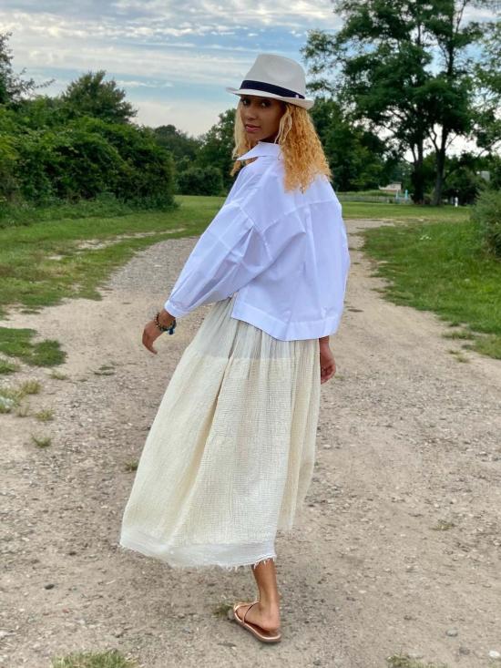  예세이트 롱 스커트 예사엣 마아자 스커트 에크루 - YESAET