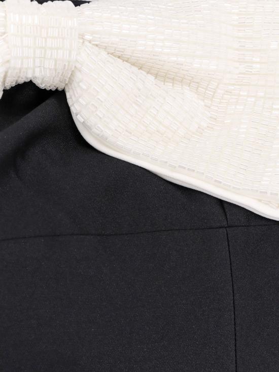  셀프 포트레이트 미디 원피스 태피터 콘트라스트 리본 미디 드레스 블랙 - SELF PORTRAIT