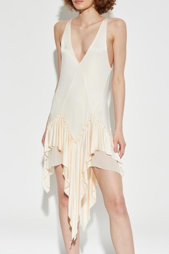  디 아티코 숏 원피스 아티코 러플 드레스 아이보리 - THE ATTICO