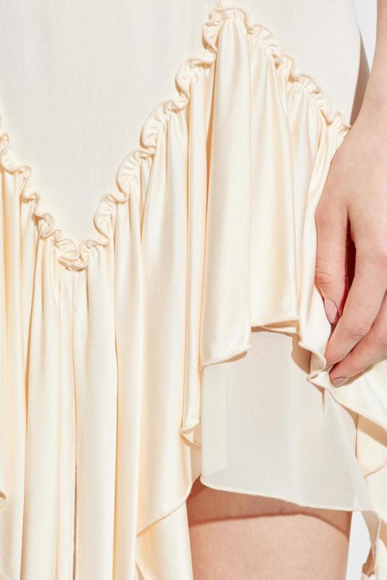  디 아티코 숏 원피스 아티코 러플 드레스 아이보리 - THE ATTICO