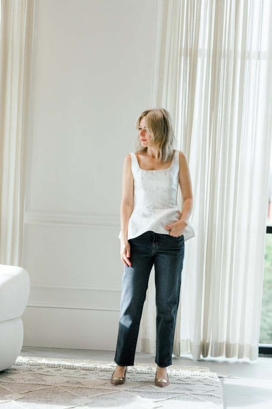  아모 데님 데님 팬츠 리비 미드라이즈 슬림 진 - AMO DENIM