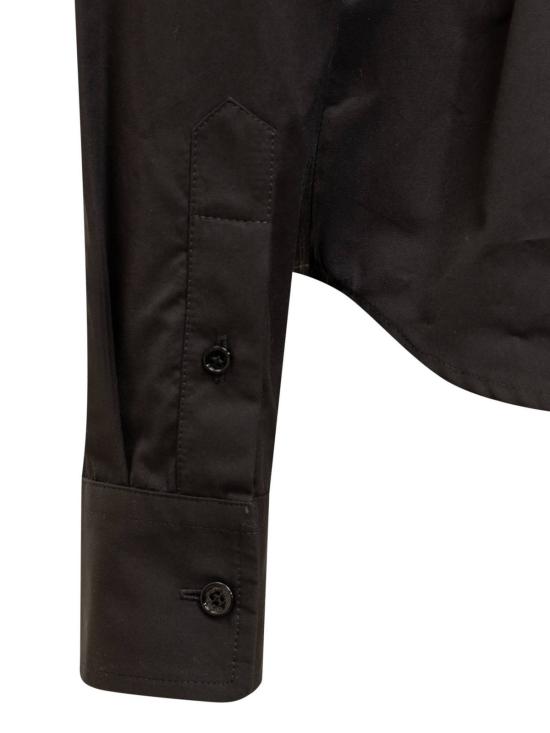  오프화이트 탑 코튼 셔츠, 크로스 디테일, 블랙 - OFF WHITE