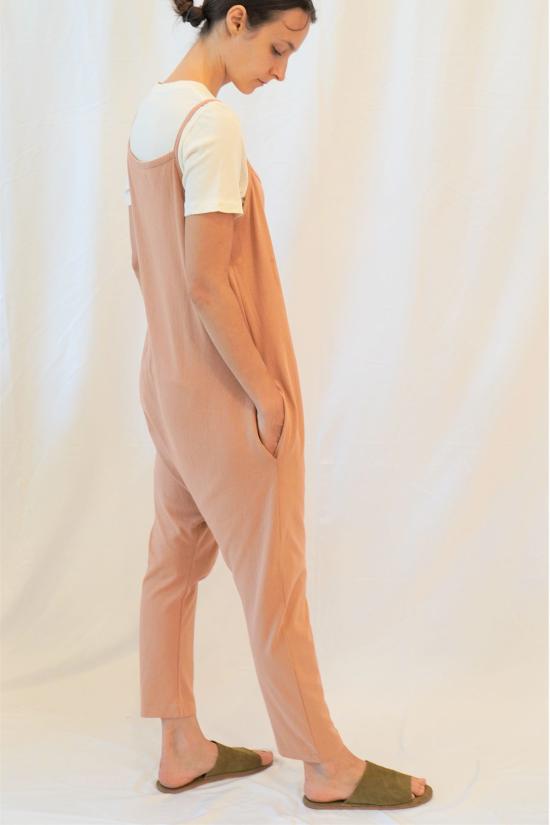  아멘테 점프수트 A Mente 코튼 루즈핏 베기  로즈 가든 - AMENTE