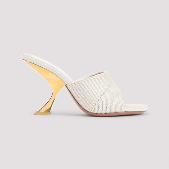  아미나 무아디 샌들 테일러 우븐 90 슬리퍼  베이지 골드 - AMINA MUADDI