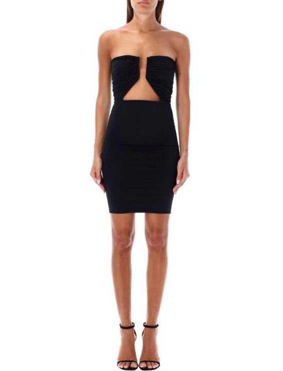 릭 오웬스 숏 원피스 프롱 미니 드레스 블랙
