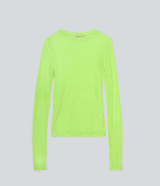  사야카 다비스 뉴욕 긴팔 티셔츠 사야카 데이비스 뉴욕 시스루 롱티 와사비 - SAYAKA DAVIS NEW YORK