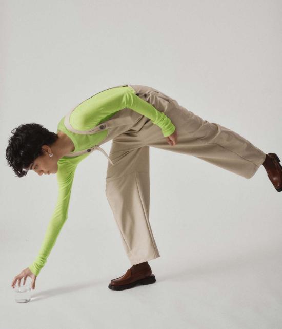  사야카 다비스 뉴욕 긴팔 티셔츠 사야카 데이비스 뉴욕 시스루 롱티 와사비 - SAYAKA DAVIS NEW YORK