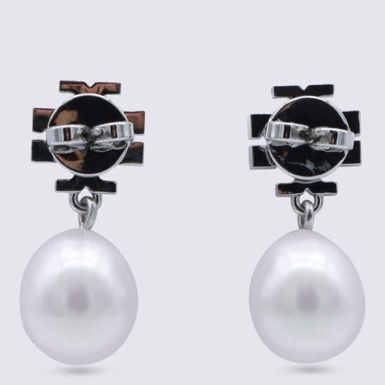  토리버치 이어링 비쥬 드롭  실버/펄 - TORY BURCH