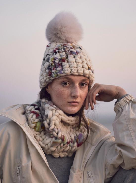  미샤램퍼트 모자 Mischa Lampert Twombly 비니 폼스터 + Arctix White Xl Pom - MISCHA LAMPERT