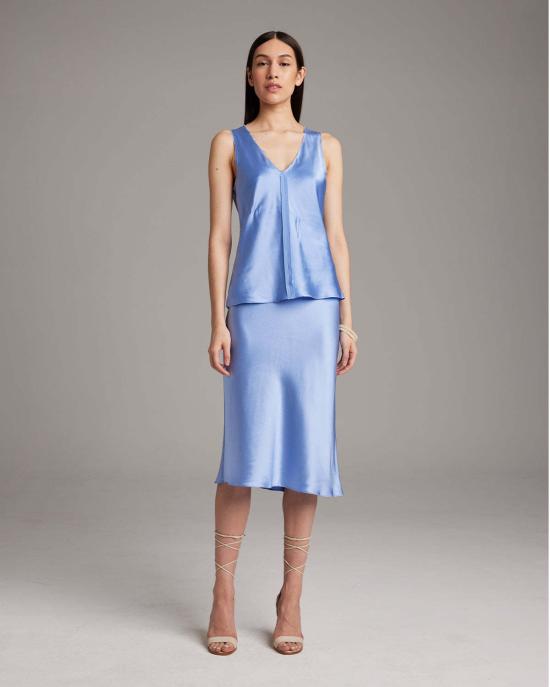  보즈 민소매 티셔츠 실크 로우 엣지 탱크탑 - VOZ