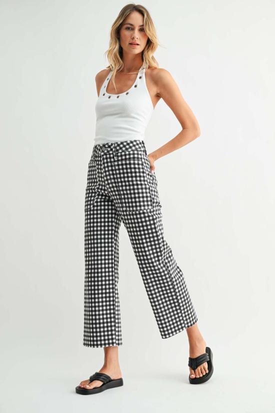  저스트 블랙 데님 데님 팬츠 네이비 와이드 레그 - JUST BLACK DENIM