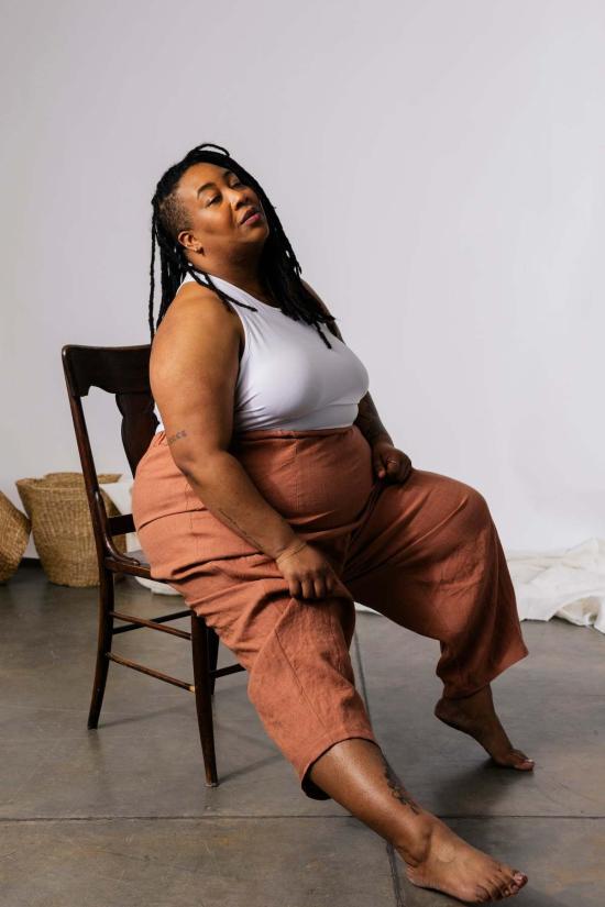  Pamut Apparel USA 스트레이트 팬츠 Pamut Apparel Usa River 리넨 팬츠 블랙 - OTHER BRANDS