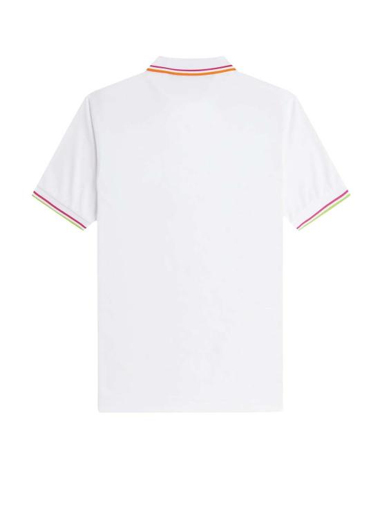  프레드페리 폴로 티셔츠 프레드 페리 온 코트 트윈팁 재활용 폴리에스터 폴로 셔츠 화이트 - FRED PERRY