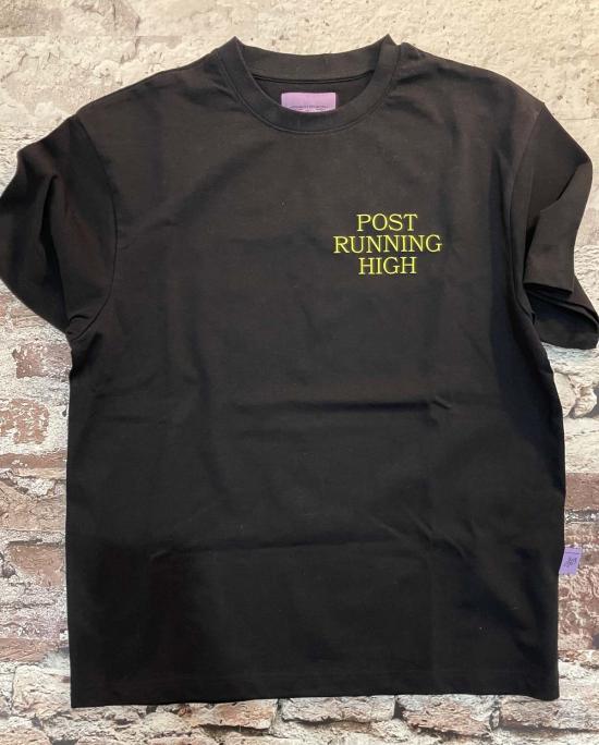  Hermanos Koumori 반팔 티셔츠 헤르마노스 쿠모리 포스트 러닝 하이 티셔츠 블랙