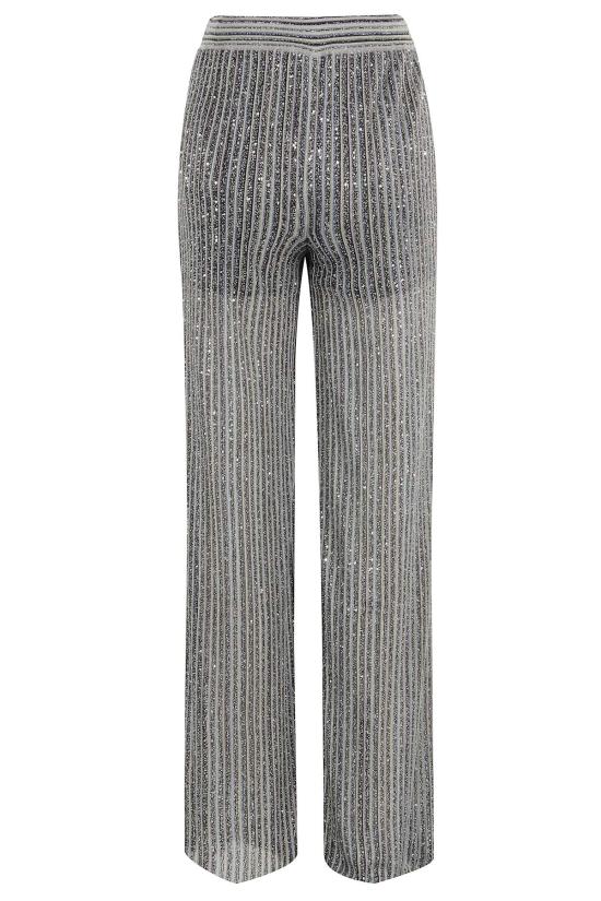  미소니 스트레이트 팬츠 미쏘니 트라우저 WP 실버 그레이 톤 - MISSONI