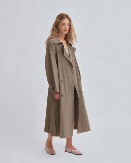  사야카 다비스 뉴욕 트렌치 코트 사야카 데이비스 뉴욕 라이트  모스 그레이 - SAYAKA DAVIS NEW YORK