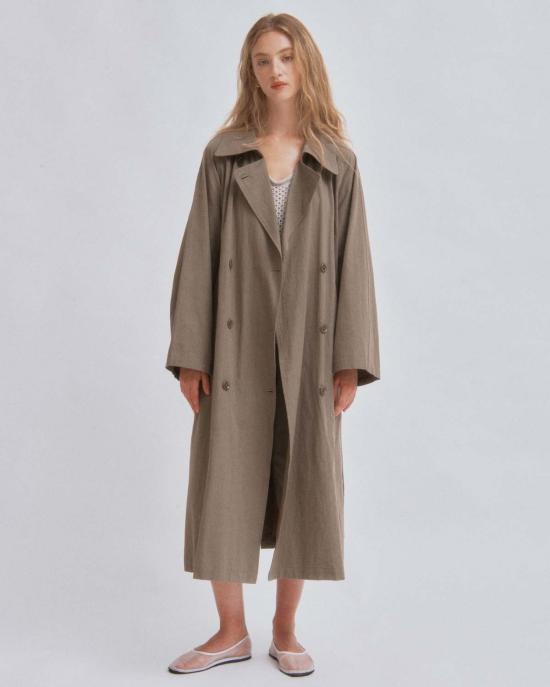  사야카 다비스 뉴욕 트렌치 코트 사야카 데이비스 뉴욕 라이트  모스 그레이 - SAYAKA DAVIS NEW YORK