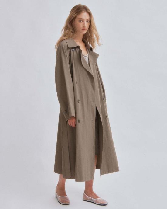  사야카 다비스 뉴욕 트렌치 코트 사야카 데이비스 뉴욕 라이트  모스 그레이 - SAYAKA DAVIS NEW YORK