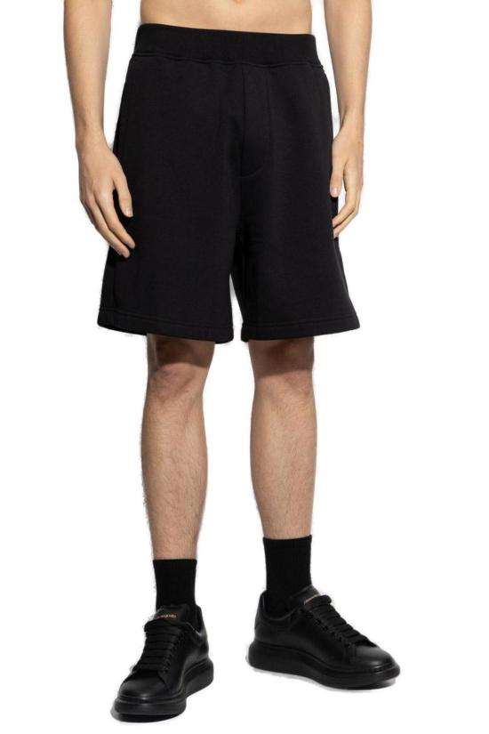  [키즈] 디스퀘어드2 쇼츠/버뮤다 Dsquared2 로고 고무 처리된 신축성 허리밴드 반바지 블랙 - DSQUARED2