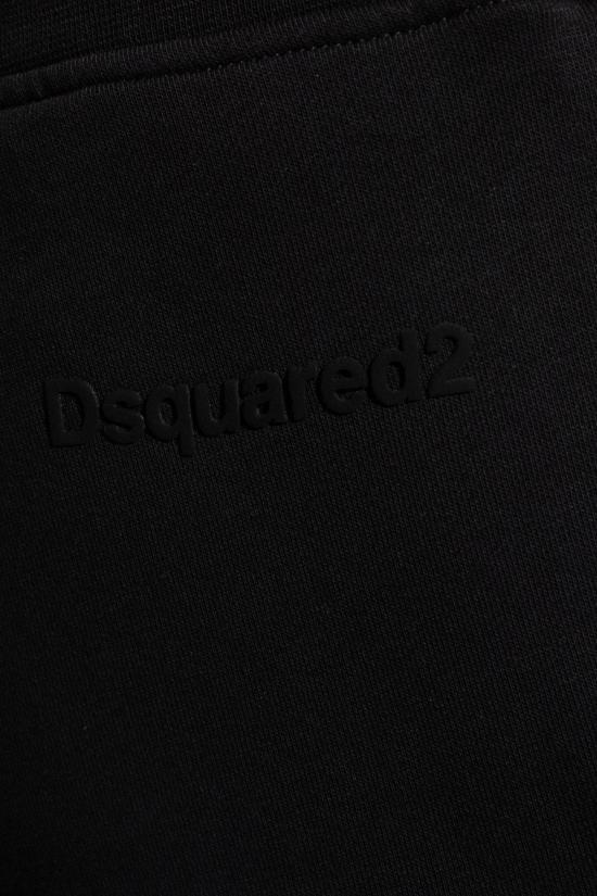  [키즈] 디스퀘어드2 쇼츠/버뮤다 Dsquared2 로고 고무 처리된 신축성 허리밴드 반바지 블랙 - DSQUARED2