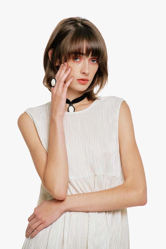  안나 수이 숏 원피스 Anna Sui Plissé 베이비돌 드레스 - ANNA SUI