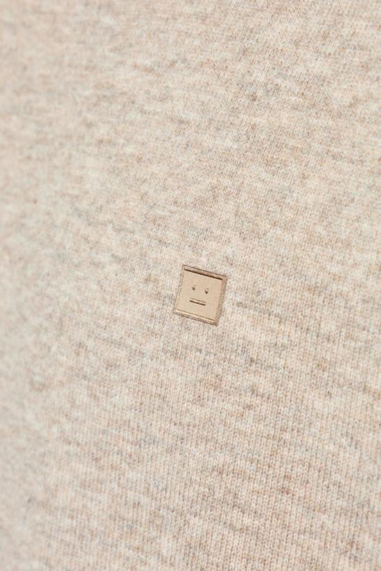  아크네 스튜디오 스웨터 로고 울 , 드른 그레이지 멜란지 - ACNE STUDIOS