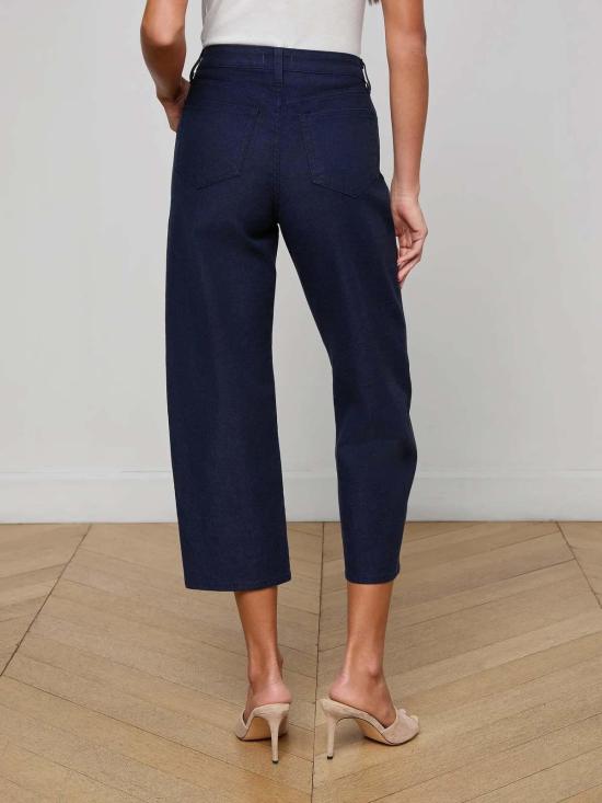  라장스 데님 팬츠 L'agence Mallis Bow Leg Jean Saturated Blue - L'AGENCE