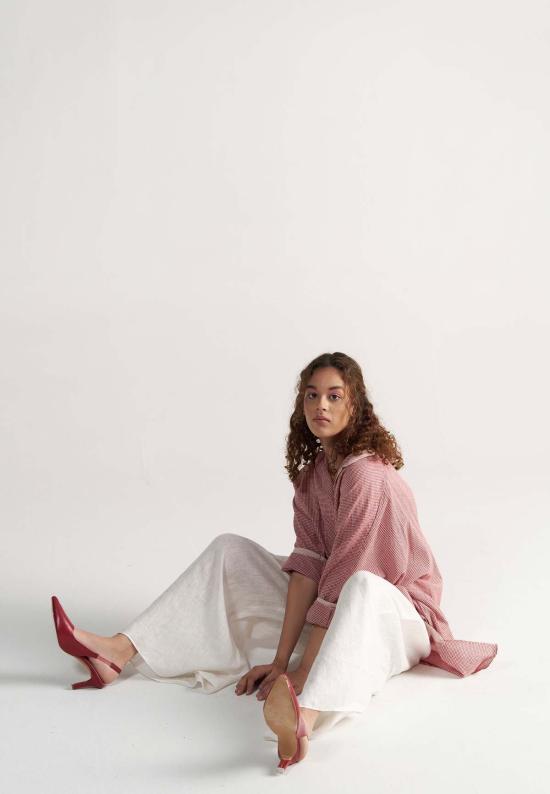  IKKIVI 셔츠 이키비 체크메이트 레트로 레드 체크 셔츠 - IKKIVI