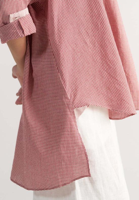  IKKIVI 셔츠 이키비 체크메이트 레트로 레드 체크 셔츠 - IKKIVI