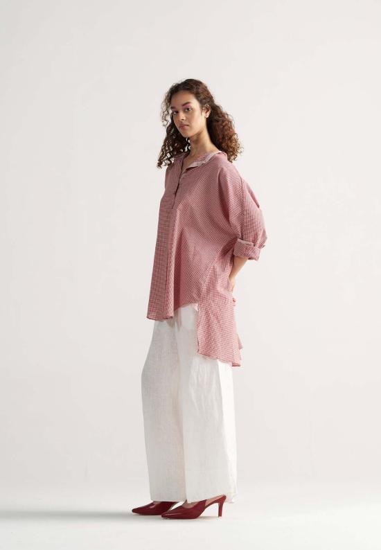  IKKIVI 셔츠 이키비 체크메이트 레트로 레드 체크 셔츠 - IKKIVI